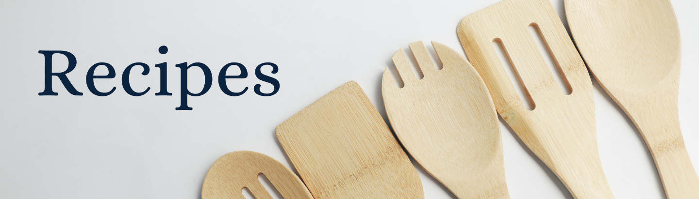 Recipes website slide with wooden spoons