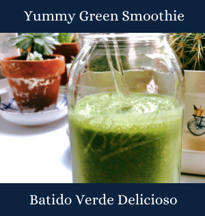 green smoothie in a mason jar